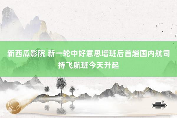 新西瓜影院 新一轮中好意思增班后首趟国内航司持飞航班今天升起
