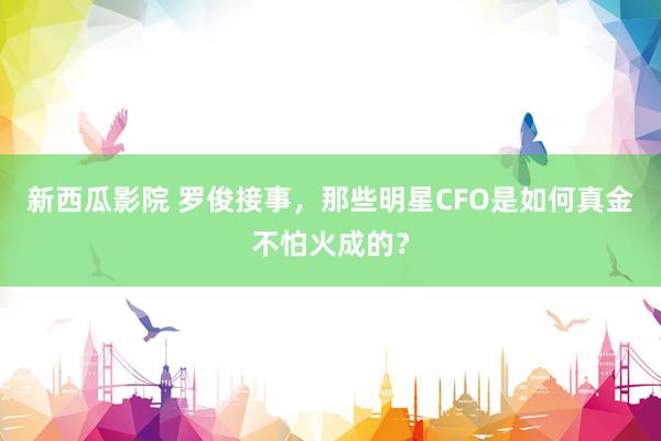 新西瓜影院 罗俊接事，那些明星CFO是如何真金不怕火成的？