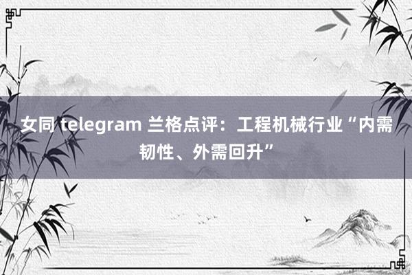 女同 telegram 兰格点评：工程机械行业“内需韧性、外需回升”