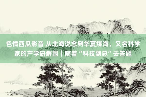 色情西瓜影音 从北海说念到华夏煤海，又名科学家的产学研解围｜随着“科技副总”去答题